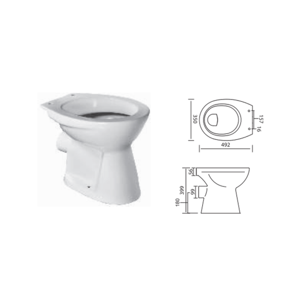 Easil hátsós lapos wc csésze