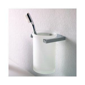 TATAY Fogmosó pohár+tartó fali matt üveg